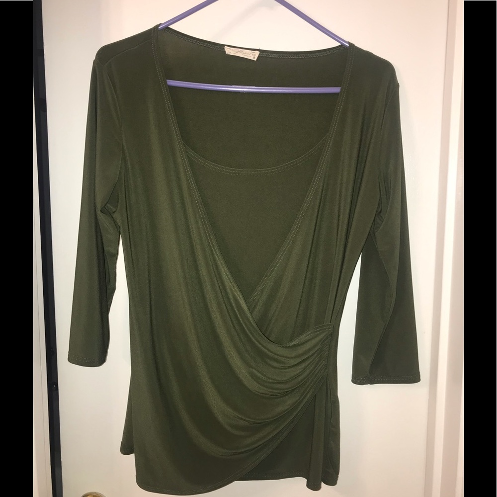 Green blouse polyester/spandex